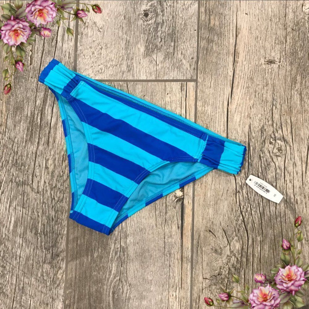 Adore Me striped blue bikini bottom